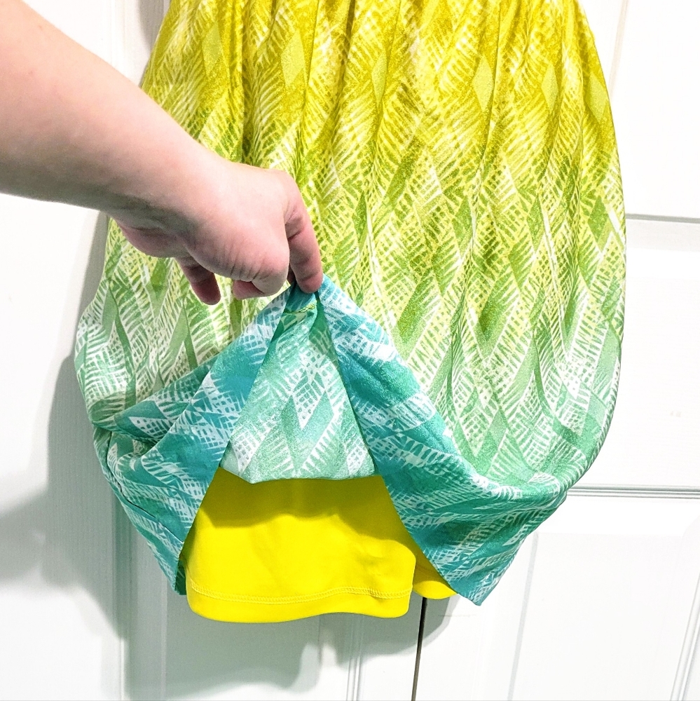 GUESS Dress Yellow Embellished Turquoise Ombre - Picture 5 of 8